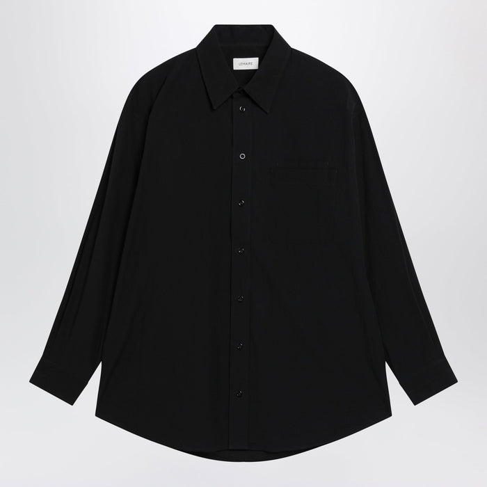 Lemaire Longsleeve Shirt With Chest Pockets In Black Cotton