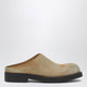Mm6 Maison Margiela Biker Mules In Beige Washed Suede