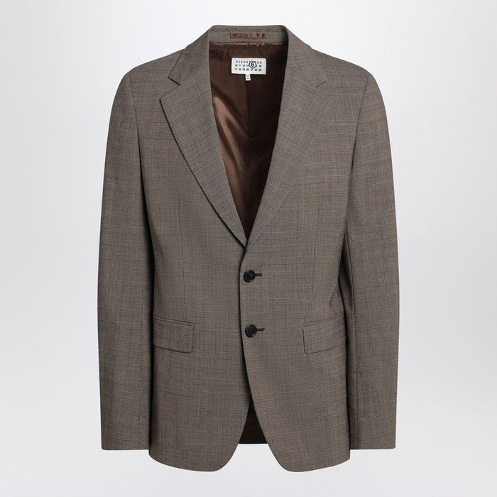 Mm6 Maison Margiela Single-Breasted Jacket Brown In Wool Blend