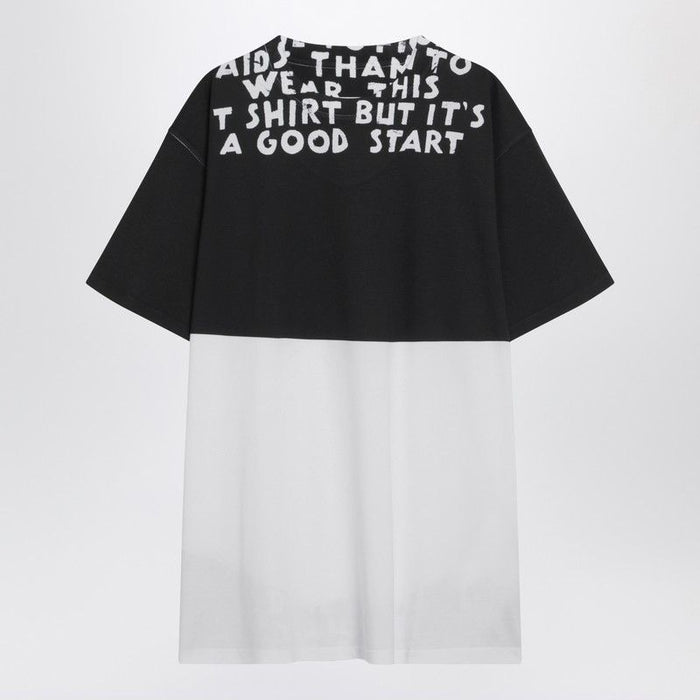 Mm6 Maison Margiela White/Black Cotton Aids T-Shirt