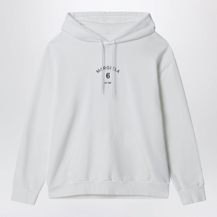 Mm6 Maison Margiela White Cotton Hoodie