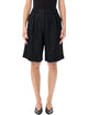 The Frankie Shop The Frankie Shop Marfa Pleated Twill Bermuda Shorts