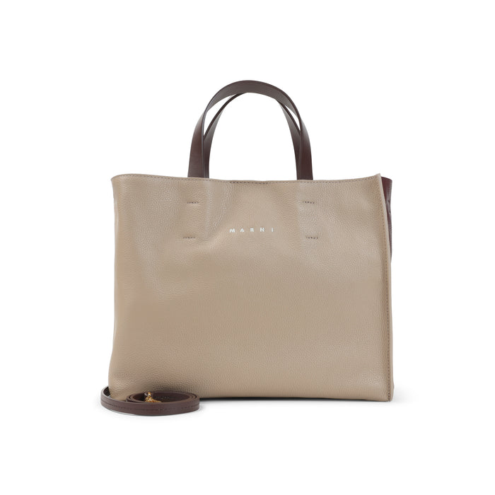 Marni Museo Soft Ew Shopper Bag - - Leather - Beige