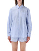 Sporty & Rich Sporty & Rich Light Blue Striped Oversized Shirt