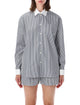 Sporty & Rich Sporty & Rich Oversized Poplin Shirt - White Blue