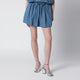 Patou Bloomer Mini Skirt In Blue Cottonblend Denim