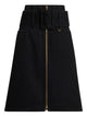Patou Zipped Midi Belted Skirt