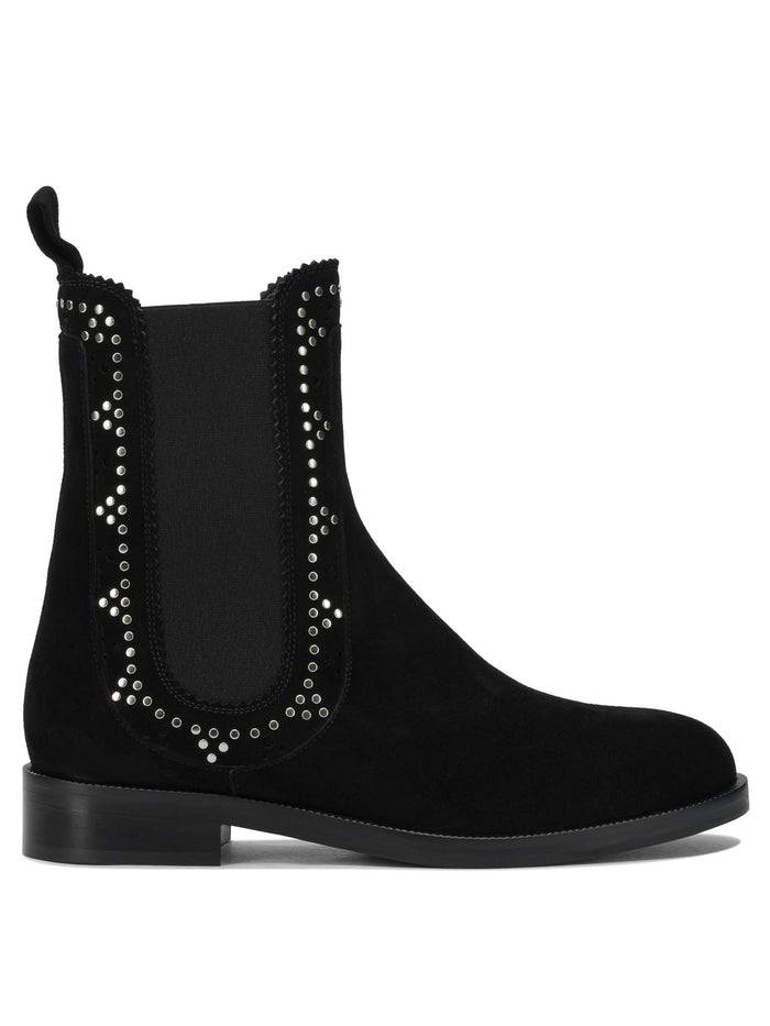 Aquazzura Black Suede Blend Ankle Boots