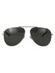 Saint Laurent Silver-Silver-Grey Metal Sunglasses
