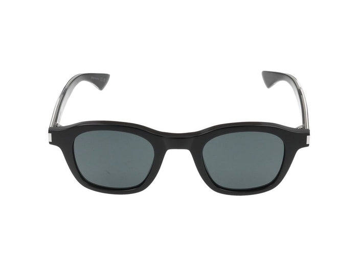 Saint Laurent Black-Crystal-Black Acetate Sunglasses