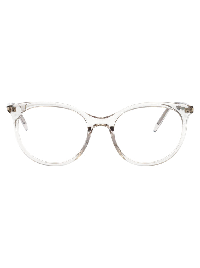 Saint Laurent Beige-Beige-Transparent Acetate Glasses