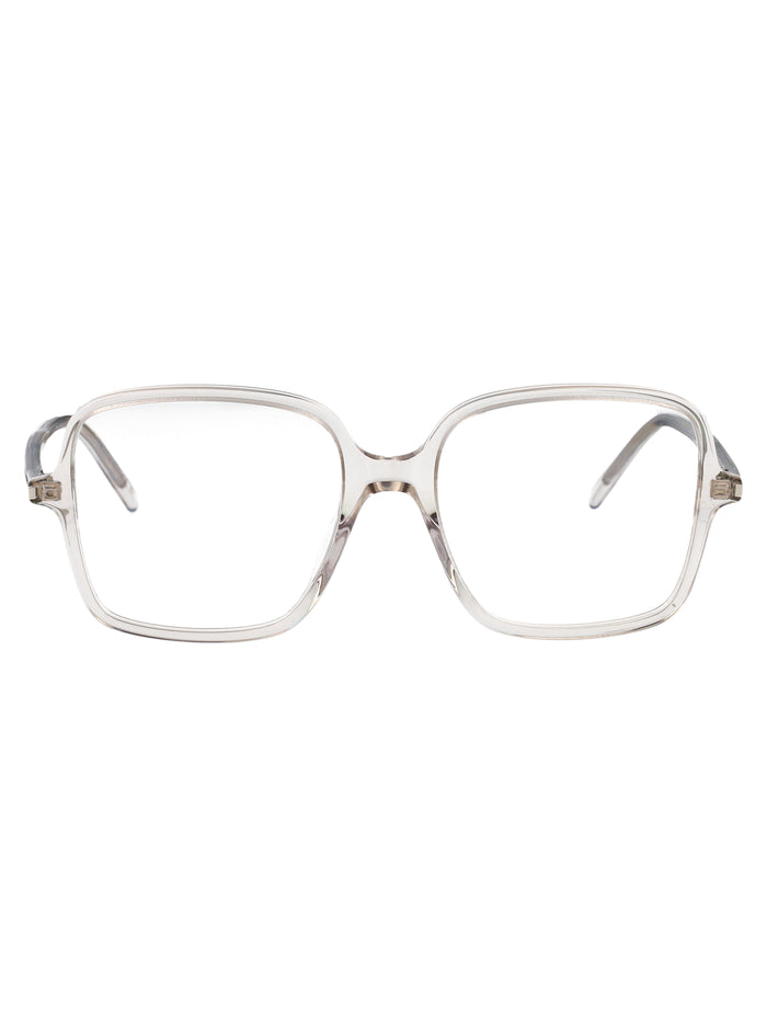 Saint Laurent Beige-Beige-Transparent Acetate Glasses