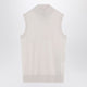 S Max Mara White Turtleneck Vest In Wool