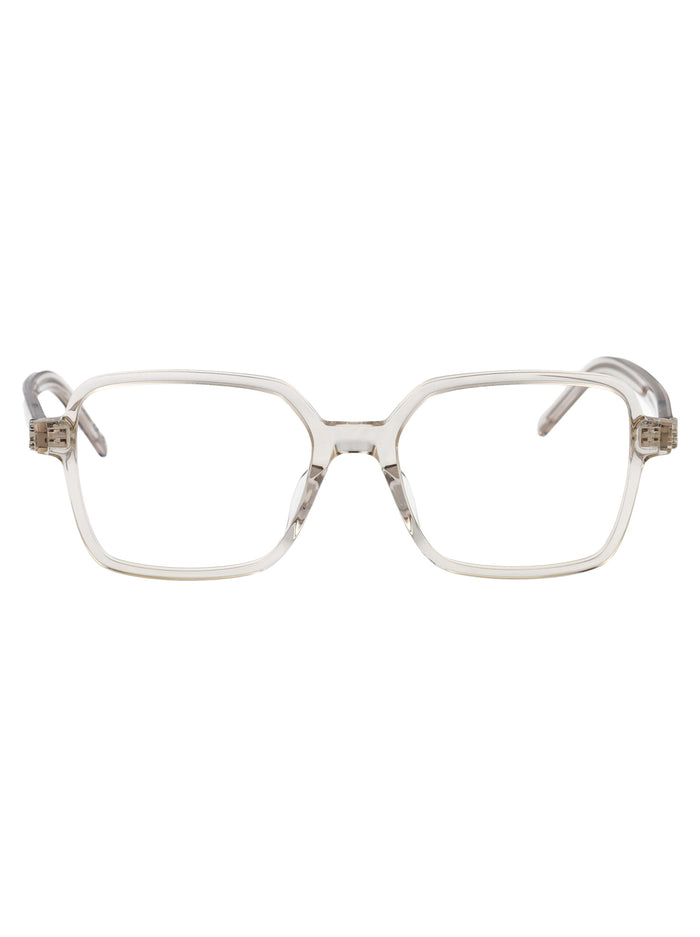 Saint Laurent Beige-Beige-Transparent Acetate Glasses