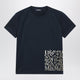 Max Mara S Navy Blue Cotton Tshirt With Logo Print