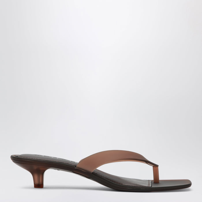 Senso Sonya Heeled Slides In Glossy Chestnut Rubber