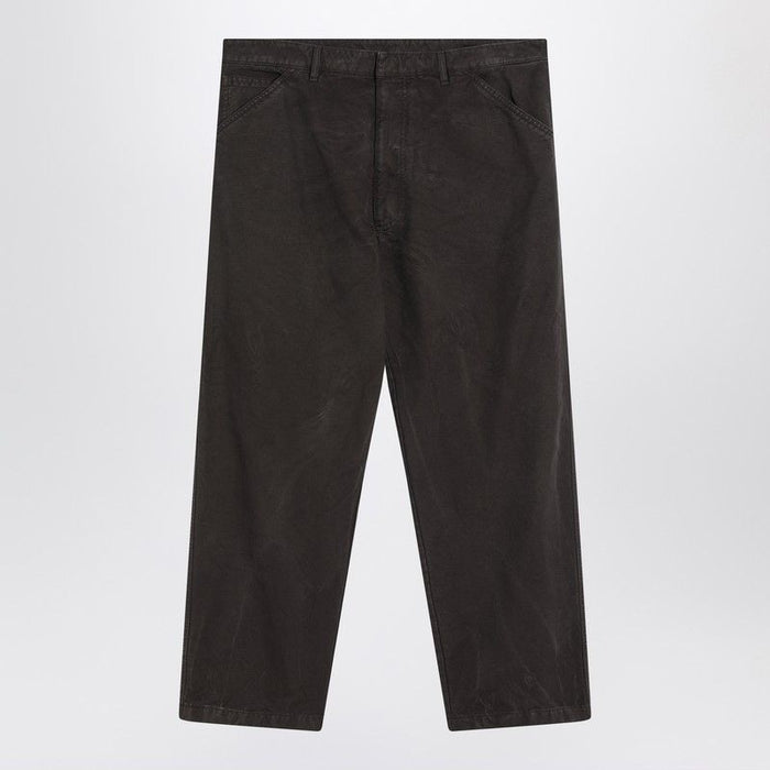 Prada Vintage-Effect Brown Cotton Trousers
