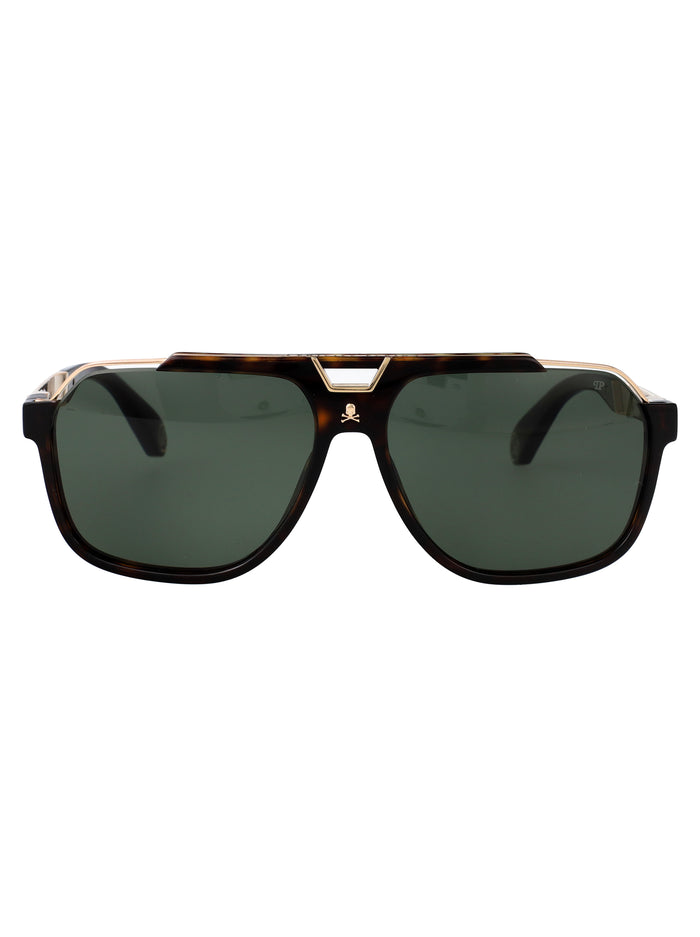 Philipp Plein Brown Metal Sunglasses