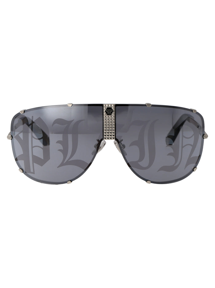 Philipp Plein Grey Metal Sunglasses