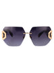 Philipp Plein Rose Gold Blue Acetate+Metal Sunglasses