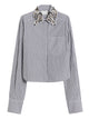 Max Mara Sportmax Striped Poplin Crop Shirt