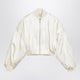 Sportmax Ivory Pleated Satin Bomber Jacket