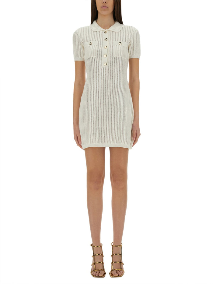 Self-Portrait Cotton Blend Knitted Dress