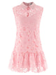Self Portrait 'Pink Lace Collared' Dress