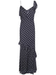 Self-Portrait Black Polka Dot Georgette Maxi Dress