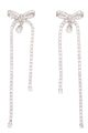 Self-Portrait Bow Earrings With Crystal Drop