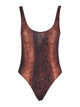 Jean Paul Gaultier Brown And Black Printed Swimsuit