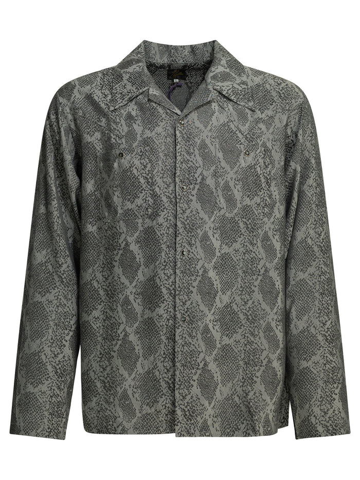 Needles Cowboy One-Up Grey Rayon Acetate Casual Shirt