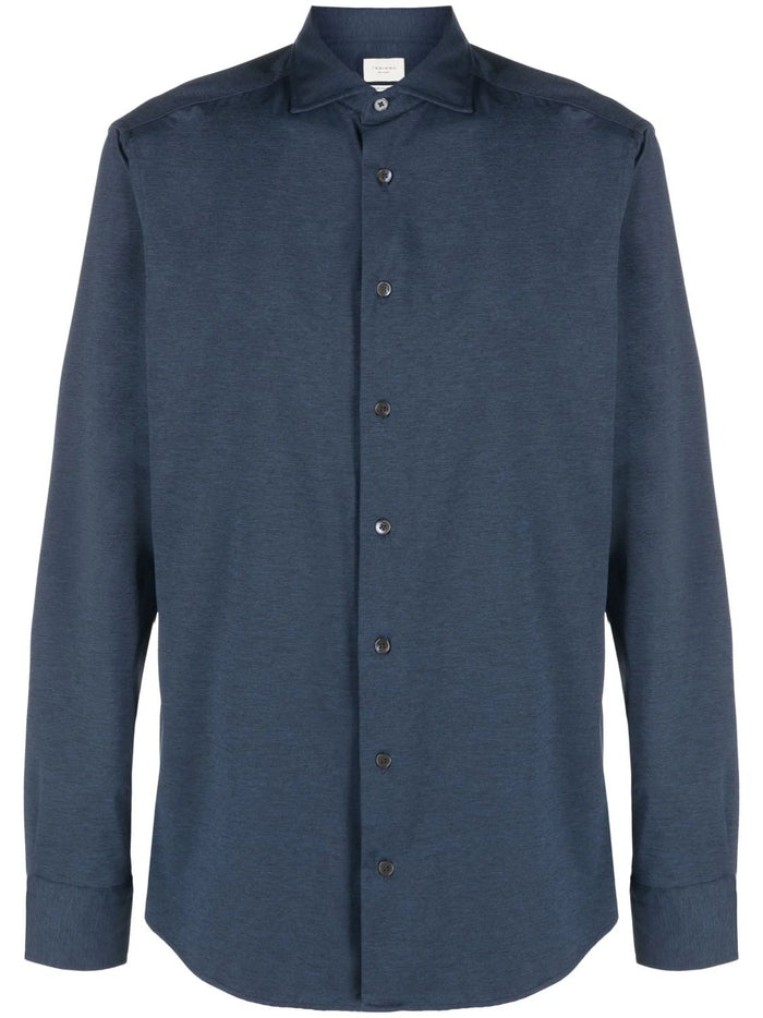 Traiano Rossini Radical Plain Navy Polyamide Shirt