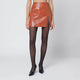 The Andamane Leather-Effect Mini Skirt In Tan
