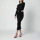 The Andamane Black Midi Dress With Waist Cutout Detail