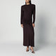 The Andamane Rouge Noir Maxi Dress With Waist Draping