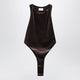 The Andamane Brown Velveteffect Bodysuit