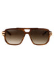Maybach Eyewear Mellow Gold Plated Brown Marbled Titanium Sunglasses