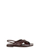 Guglielmo Rotta Tibs Crisscross Flat Sandals Brown