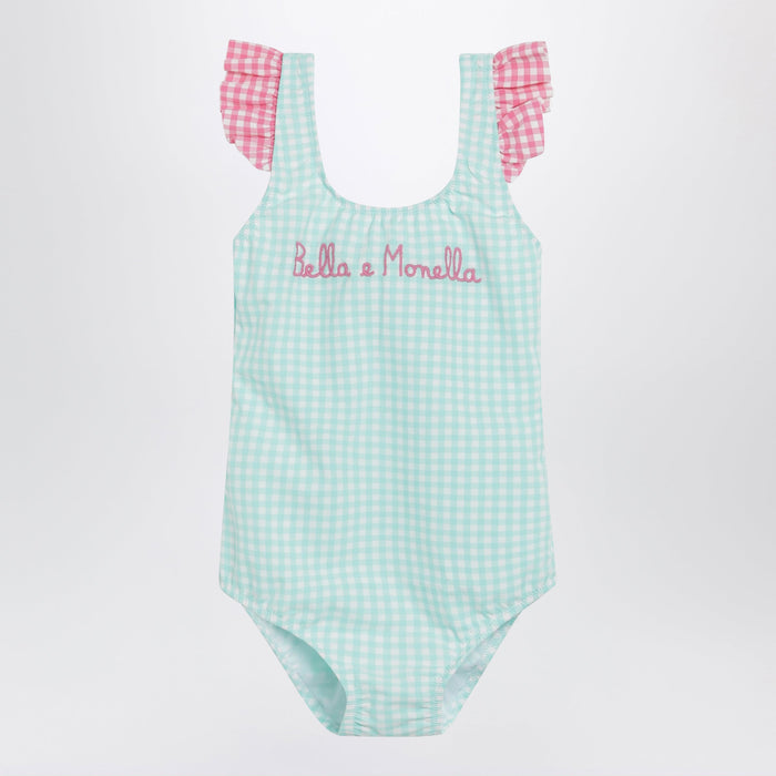 Mc2 Saint Barth Bella E Monella Swimsuit With Vichy Pattern