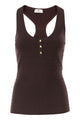 Elisabetta Franchi Cocoa Ribbed Tank Top