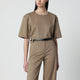 Thelatest Short-Sleeve Cognac Cotton Top