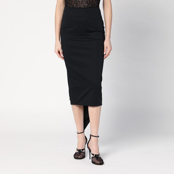 The Latest Black Cotton Midi Skirt