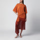 The Andamane Azul Fringed Mini Jersey Tshirt Dress In Burnt Orange