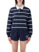 Sporty & Rich Sporty & Rich Navy Striped Rugby Polo
