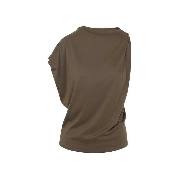 Jacquemus Dark Green The Drap Cotton Top