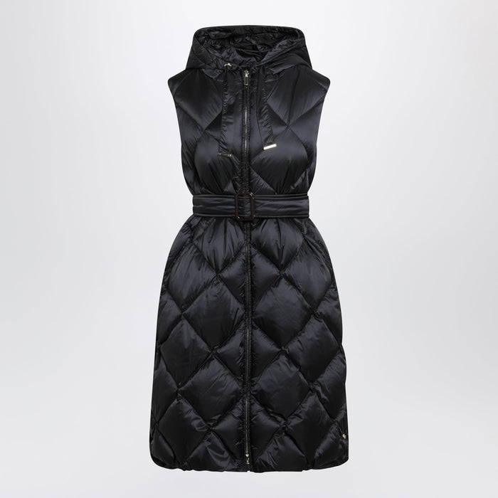 Max Mara The Cube Black Belted Sleeveless Down Jacket