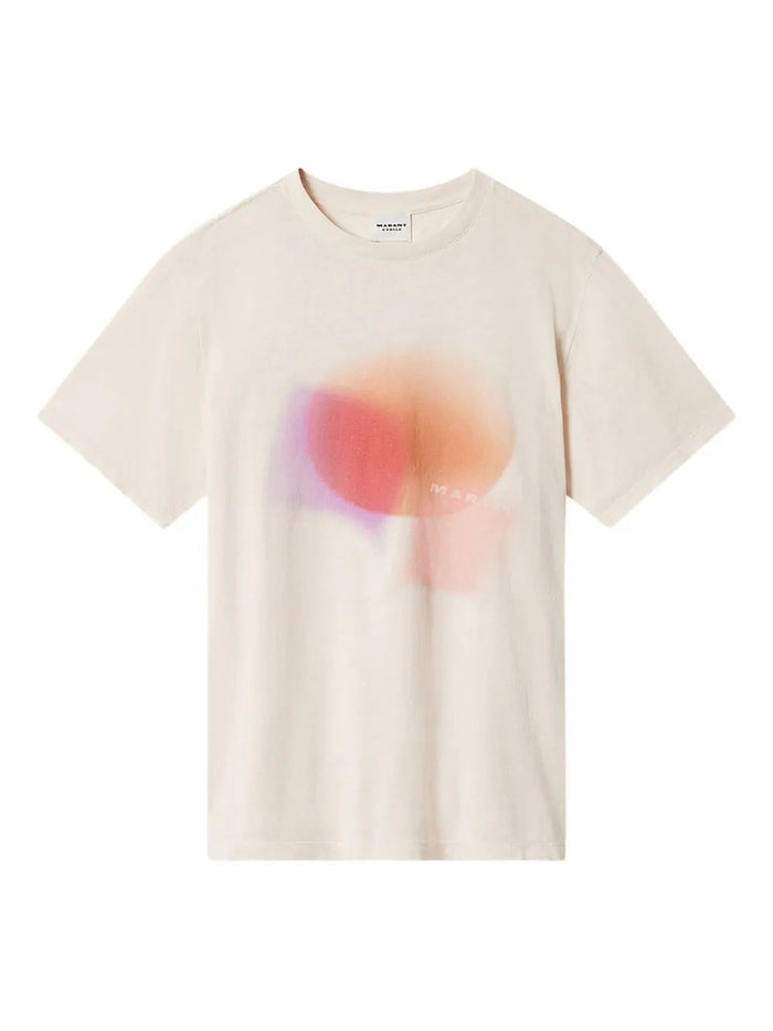 Isabel Marant Etoile Cream Zewel Ss T-Shirt Multicolor Logo