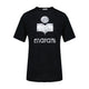 Isabel Marant Etoile Zewel Logo Shortsleeve Linen Tshirt In Black
