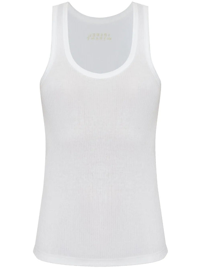 Isabel Marant White Ribbed Thea Tank Top